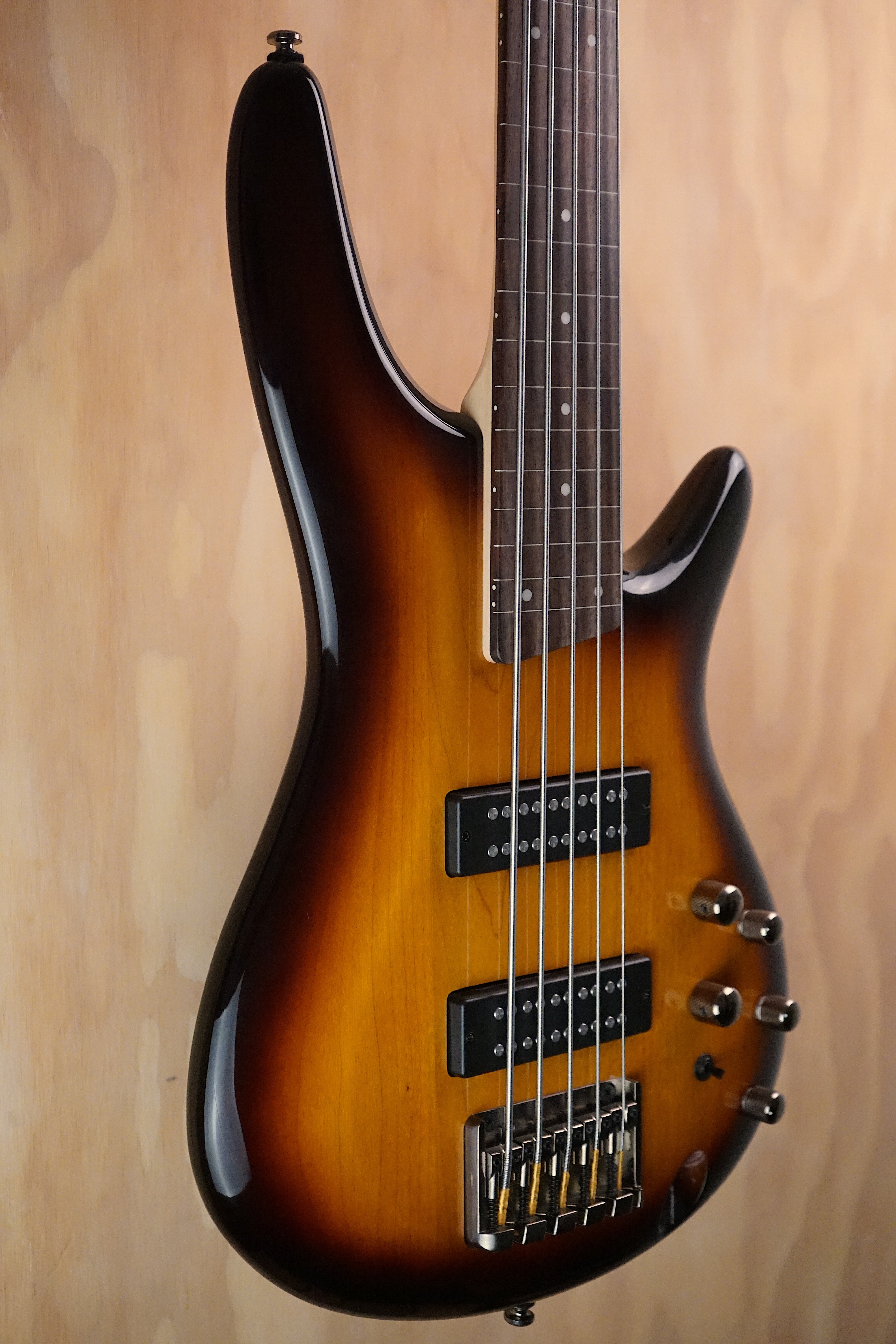 Ibanez SR375EF Brown Burst 5-String Fretless Bass, (Used)