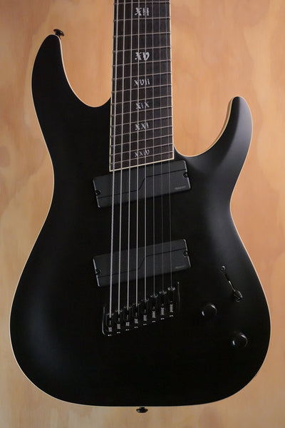 Schecter C-8 MS SLS Elite Evil Twin Satin Black, (Used)