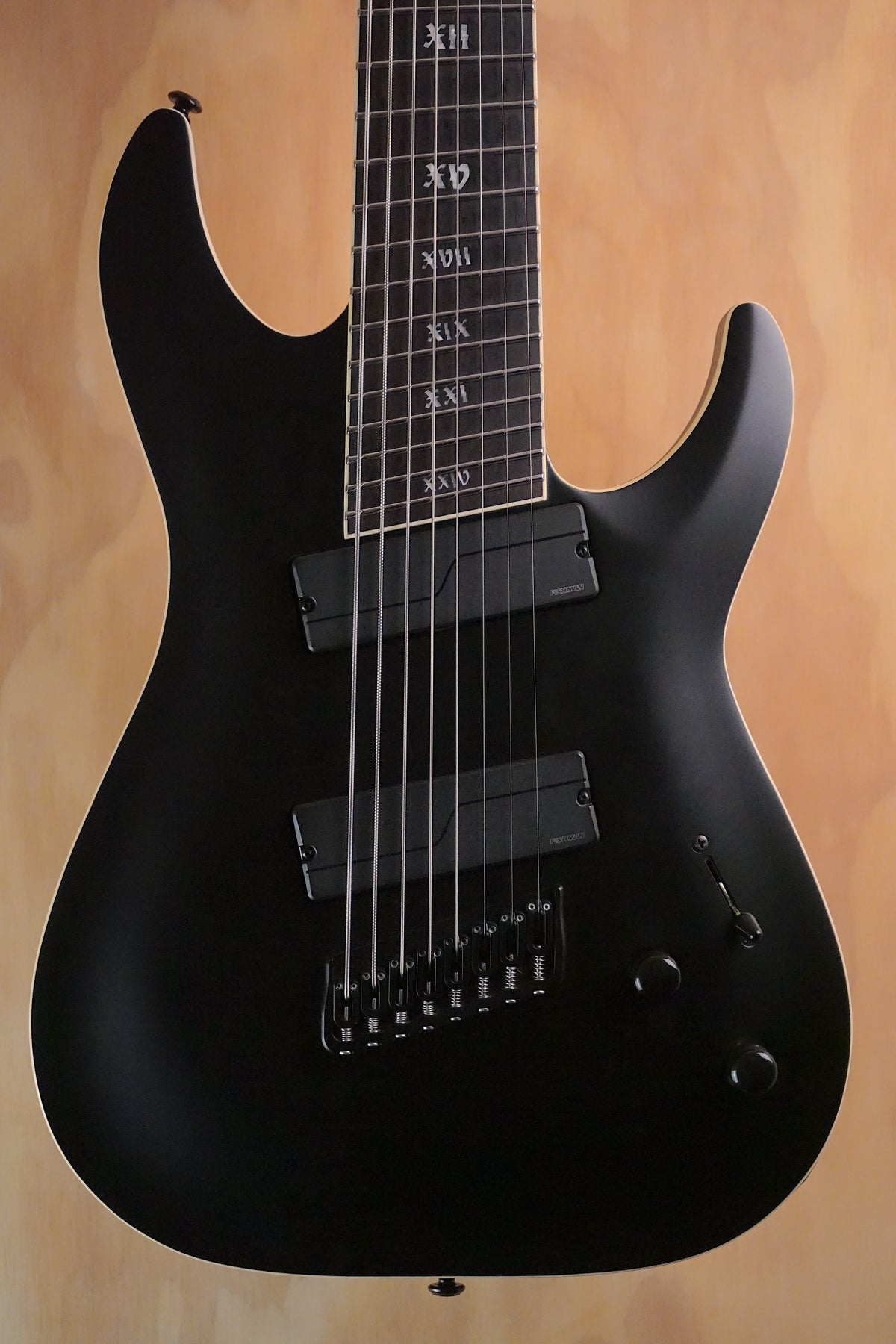 Schecter C-8 MS SLS Elite Evil Twin Satin Black, (Used)