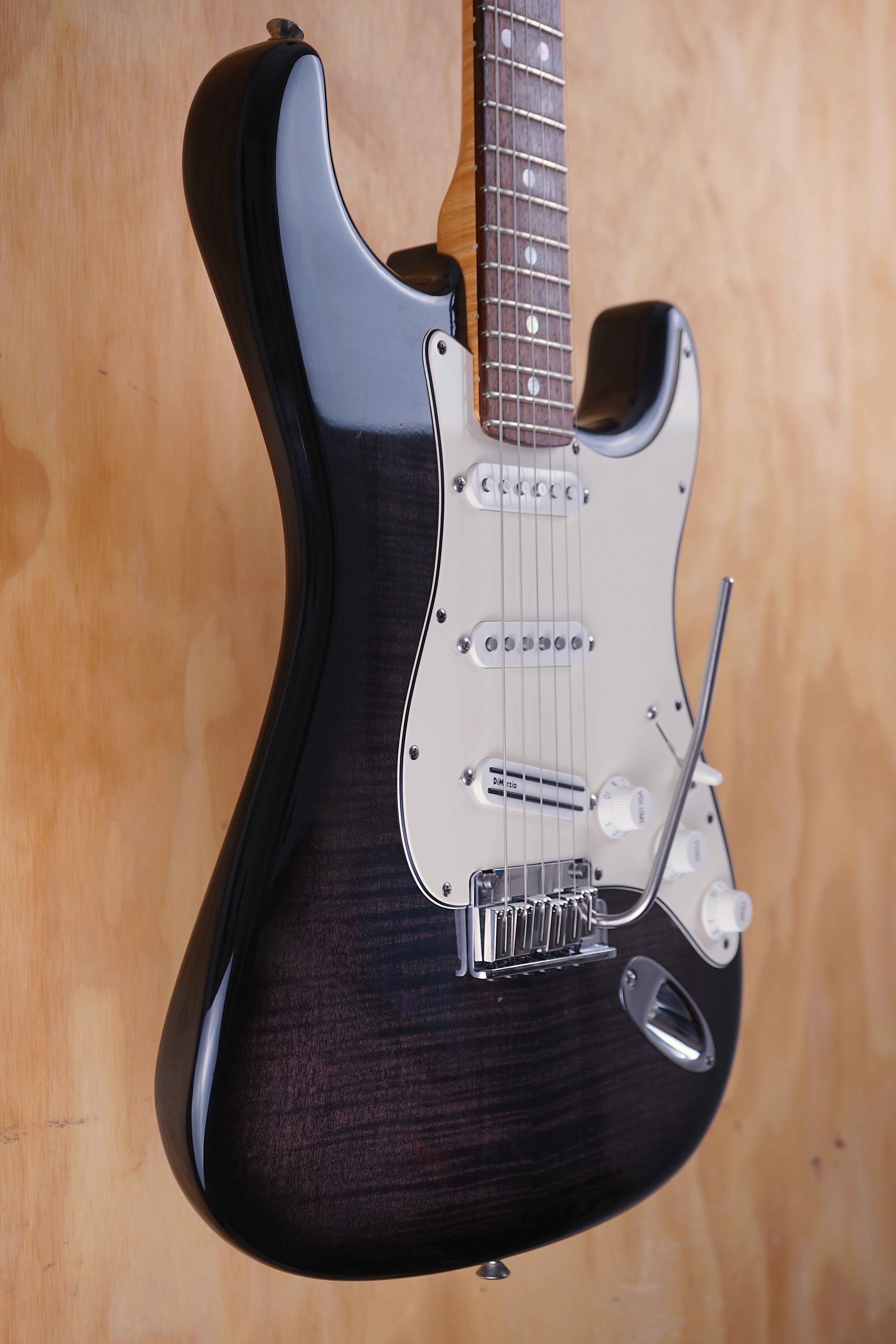 Fender Custom Shop Custom Deluxe Stratocaster in Trans Black Electric Guitar, (Used) - Fair Deal Music