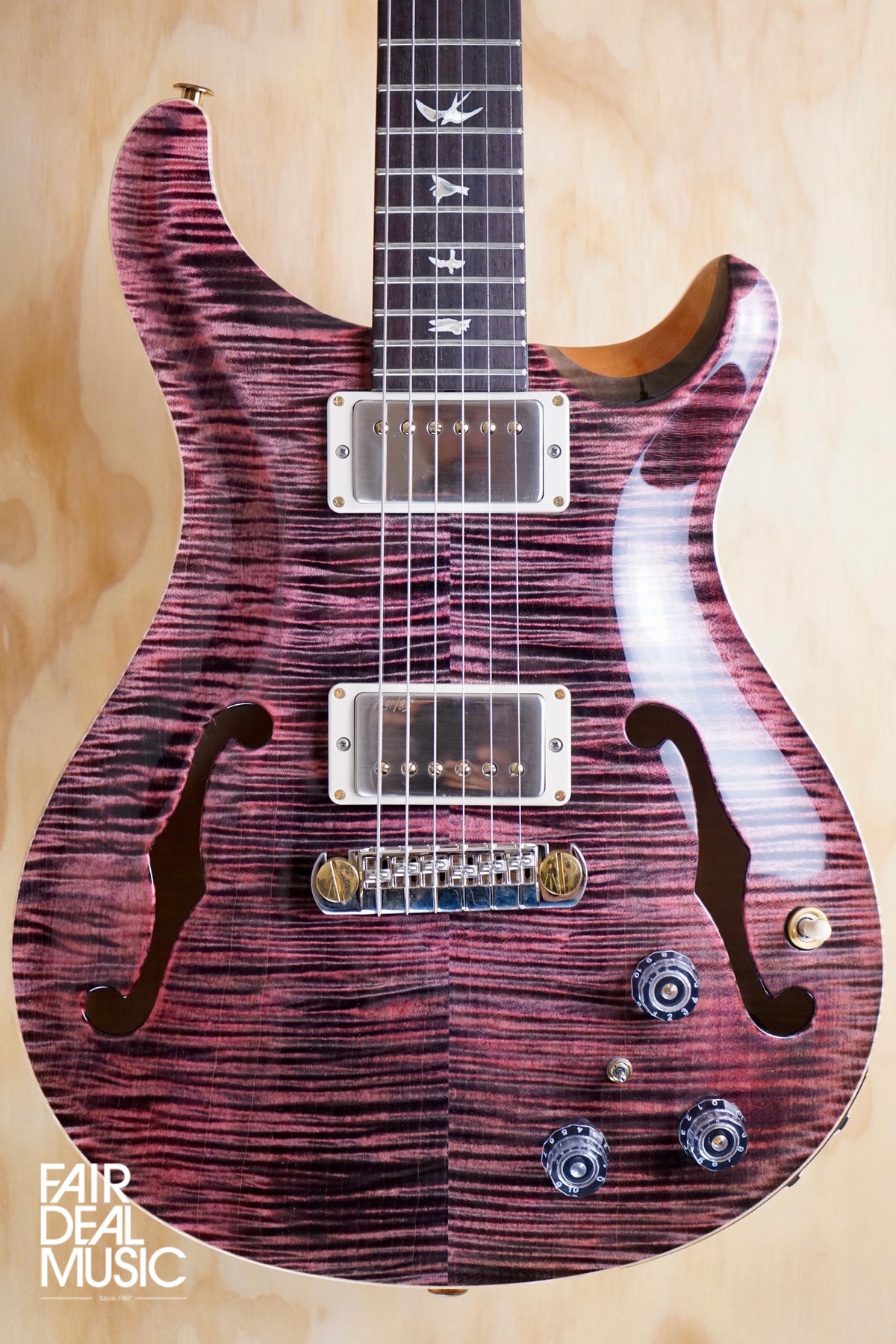 PRS Hollowbody II Piezo, Electric Guitar Purple Iris 10 Top — Fair