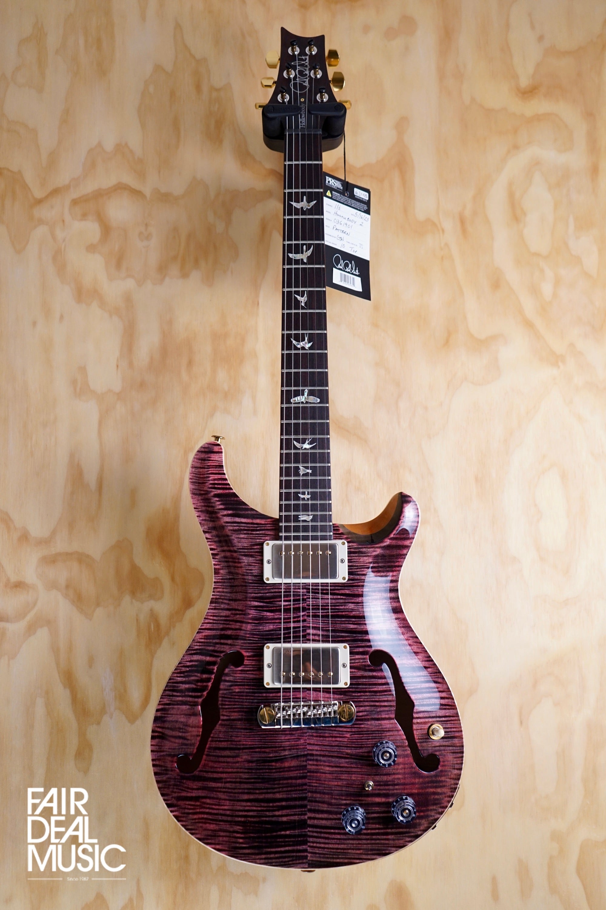 PRS Hollowbody II Piezo, Electric Guitar Purple Iris 10 Top - Fair Deal Music