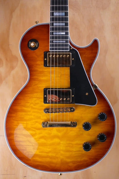 Gibson Custom Shop Les Paul Custom Quilt in Honey Burst Electric Guitar, Nearly New - Fair Deal Music