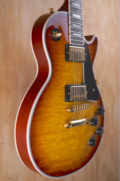 Gibson Custom Shop Les Paul Custom Quilt in Honey Burst Electric Guitar, Nearly New - Fair Deal Music