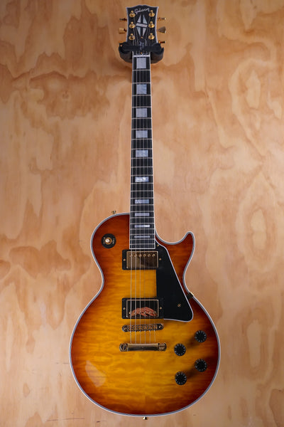 Gibson Custom Shop Les Paul Custom Quilt in Honey Burst Electric Guitar, Nearly New - Fair Deal Music
