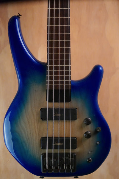 1993 Status Graphite Eclipse 5 Blue Burst Fretless Bass, (Used)
