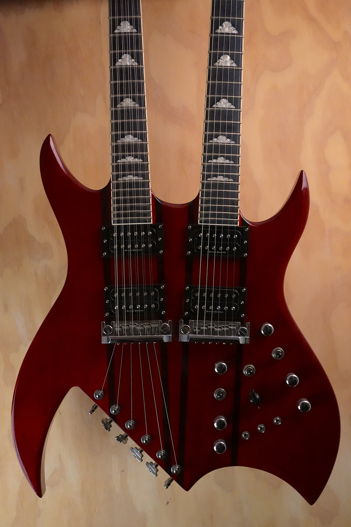 B.C. Rich Rich Bich Doubleneck Trans Red, (Used, Comm) - Fair Deal Music