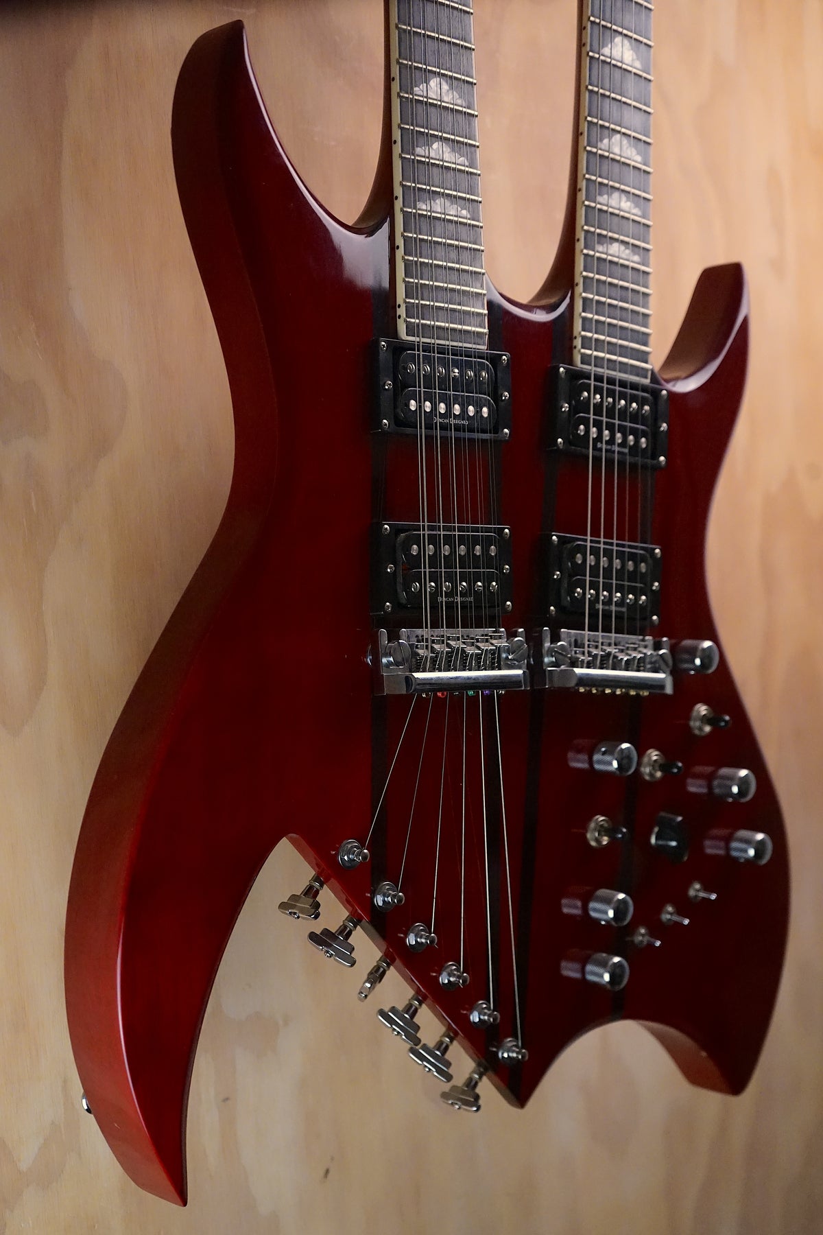 B.C. Rich Rich Bich Doubleneck Trans Red, (Used, Comm) - Fair Deal Music