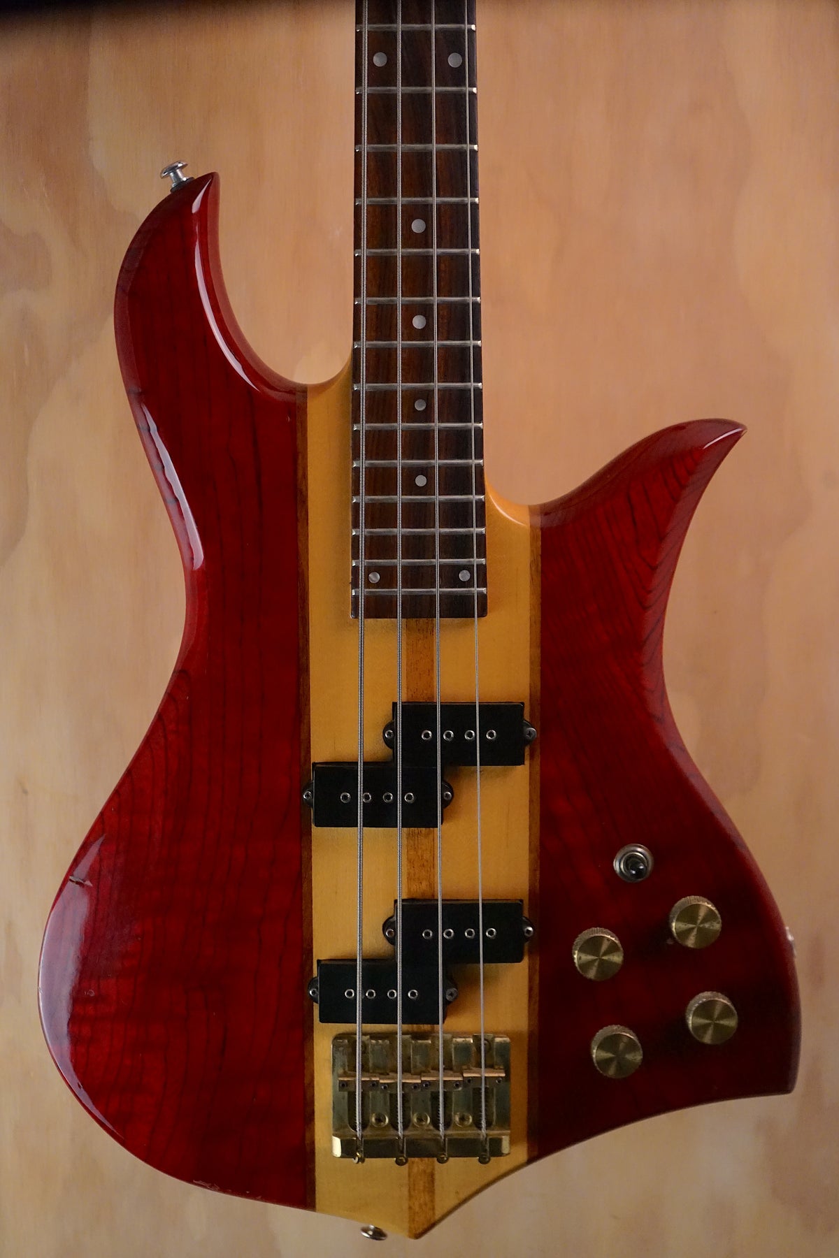 Sanox Eagle Bass Copy Red Electric Bass Guitar, (Used, Comm) - Fair Deal Music
