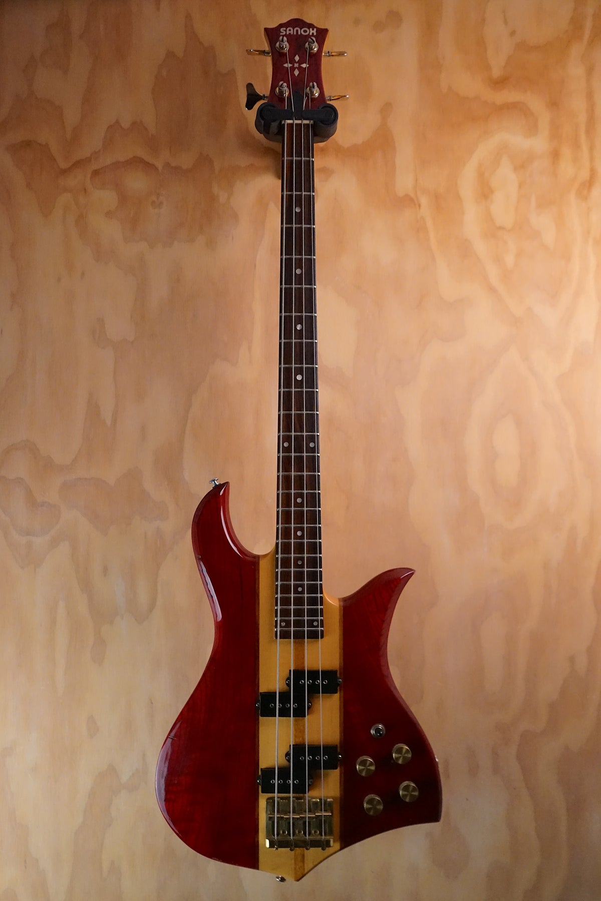 Sanox Eagle Bass Copy Red Electric Bass Guitar, (Used, Comm) - Fair Deal Music