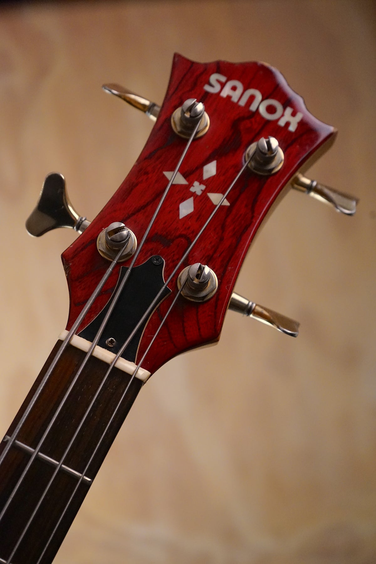 Sanox Eagle Bass Copy Red Electric Bass Guitar, (Used, Comm) - Fair Deal Music