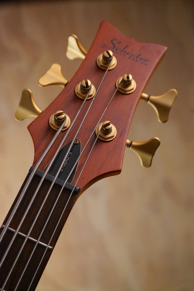 Schecter Stiletto Studio 5 Honey Satin Bass Guitar, (Used, Comm) - Fair Deal Music