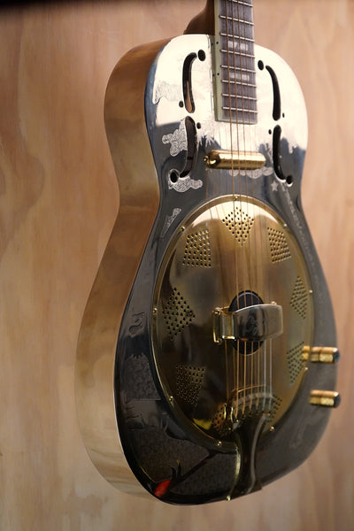 Ozark 3515BTE Brass Thinline Electric Resonator, (Used, Comm) - Fair Deal Music
