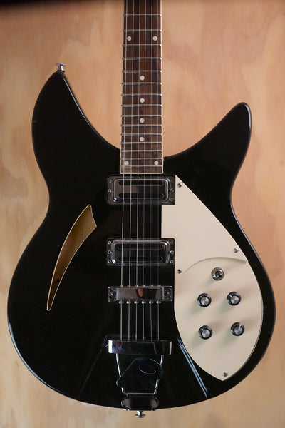 Rockinbetter 330-Style Black Semi-Hollow Guitar, (Used, Comm)