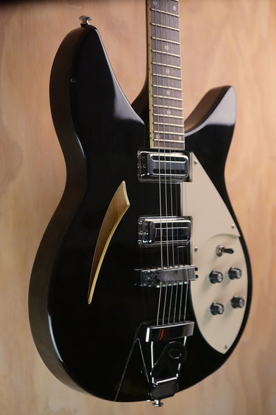 Rockinbetter 330-Style Black Semi-Hollow Guitar, (Used, Comm)