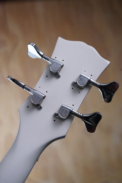 Antoria Soundmaster White Semi-Hollow Electric Bass Guitar, (Used) - Fair Deal Music