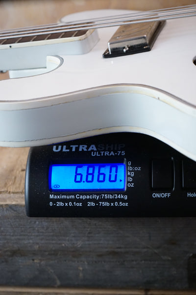 Antoria Soundmaster White Semi-Hollow Electric Bass Guitar, (Used) - Fair Deal Music