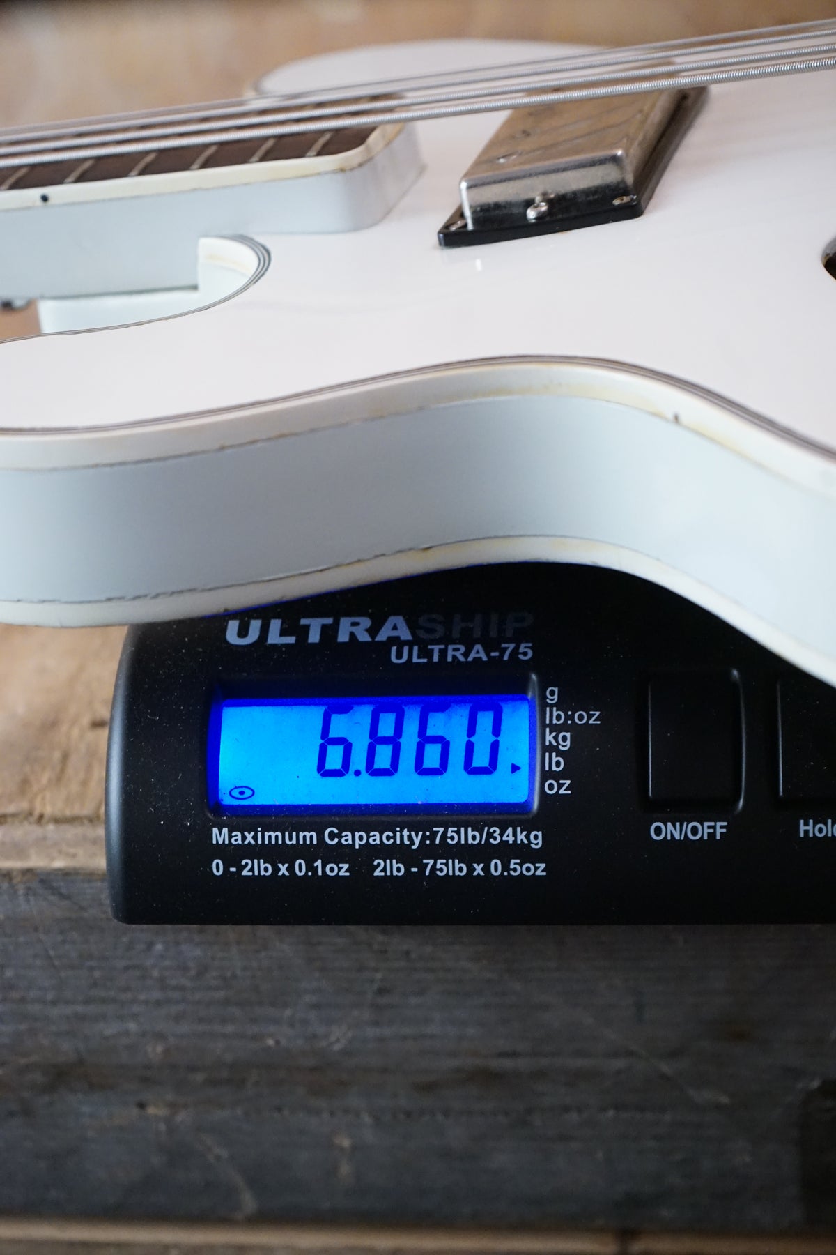 Antoria Soundmaster White Semi-Hollow Electric Bass Guitar, (Used) - Fair Deal Music