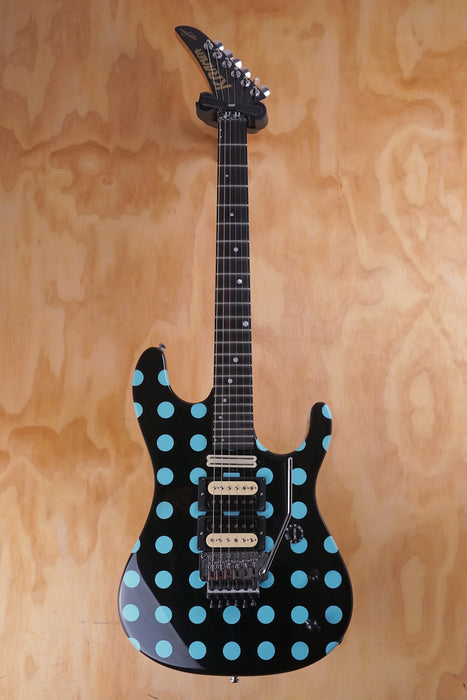 Kramer NightSwan in black with blue polka dots, (Used)