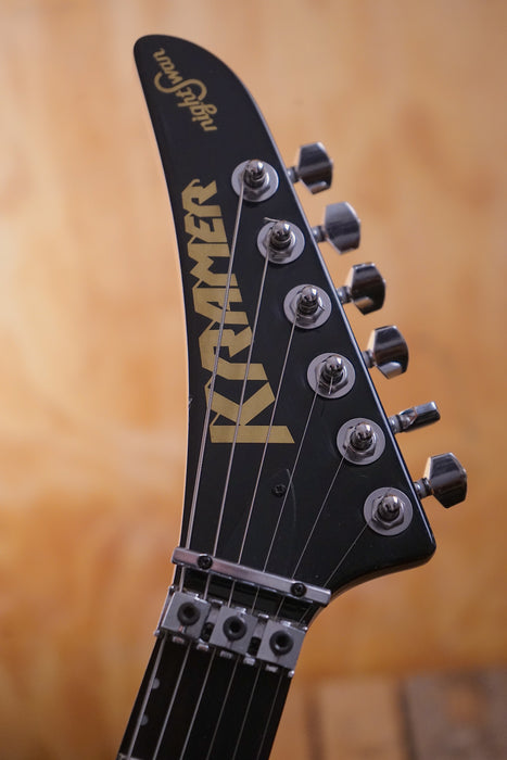 Kramer NightSwan in black with blue polka dots, (Used)