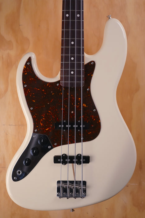Fender JB-62 MIJ Jazz Bass in Olympic White left-handed, (Used)