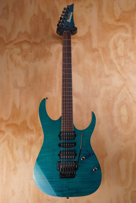 Ibanez J.Custom RG8570 in Transparent Turquoise, (Used)