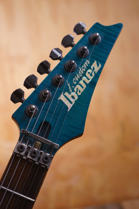 Ibanez J.Custom RG8570 in Transparent Turquoise, (Used)