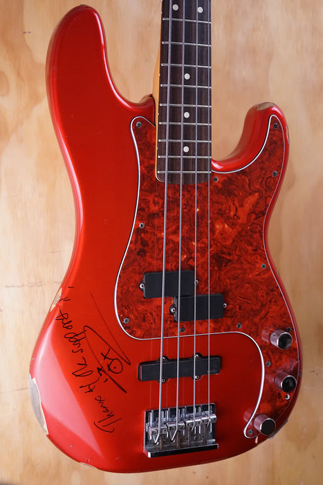 Fender Precision Bass in Candy Apple Red, previously owned by Tommy Stinson, (Used) (Comm) - Fair Deal Music