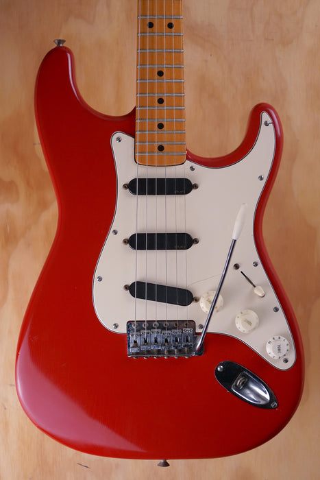 1974 Fender Stratocaster Over-sprayed in Red Electric Guitar, (Used) - Fair Deal Music