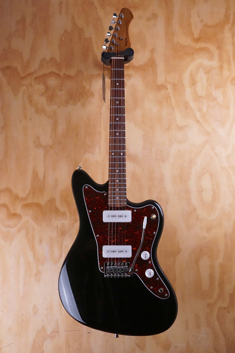 SQOE JM300 Offset-Style Electric Guitar with P90's in Black - Fair Deal Music