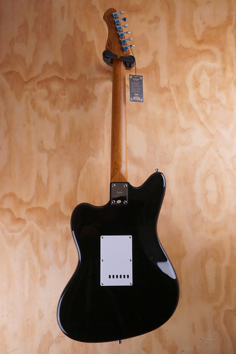 SQOE JM300 Offset-Style Electric Guitar with P90's in Black - Fair Deal Music