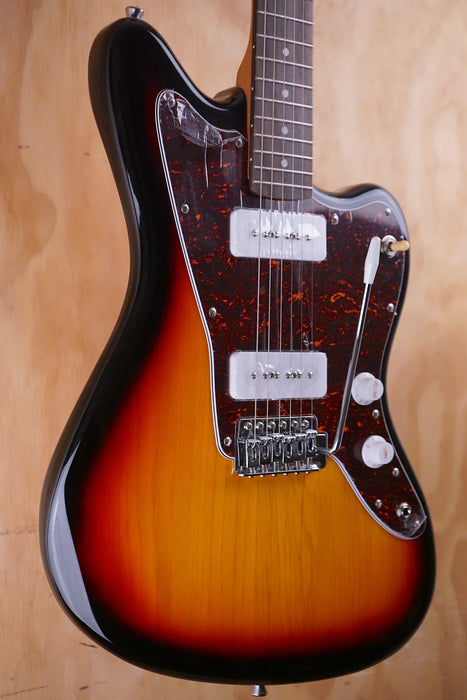 SQOE JM300 Offset-Style Electric Guitar with P90's in Sunburst - Fair Deal Music