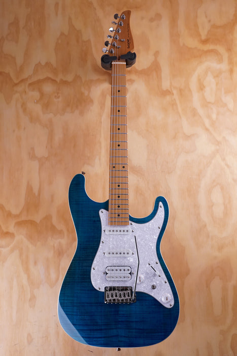 SQOE SEIB680 HSS Flame-Top Electric Guitar Blue - Fair Deal Music