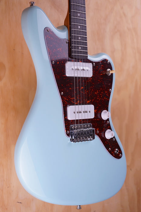 SQOE JM300 Jazzmaster Style Electric Guitar with P90's in Sonic Blue - Fair Deal Music