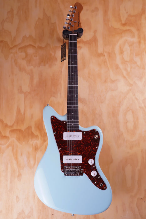 SQOE JM300 Jazzmaster Style Electric Guitar with P90's in Sonic Blue - Fair Deal Music