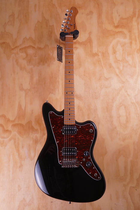 SQOE JM400 Jazzmaster Style Electric Guitar with Humbuckers in Black - Fair Deal Music