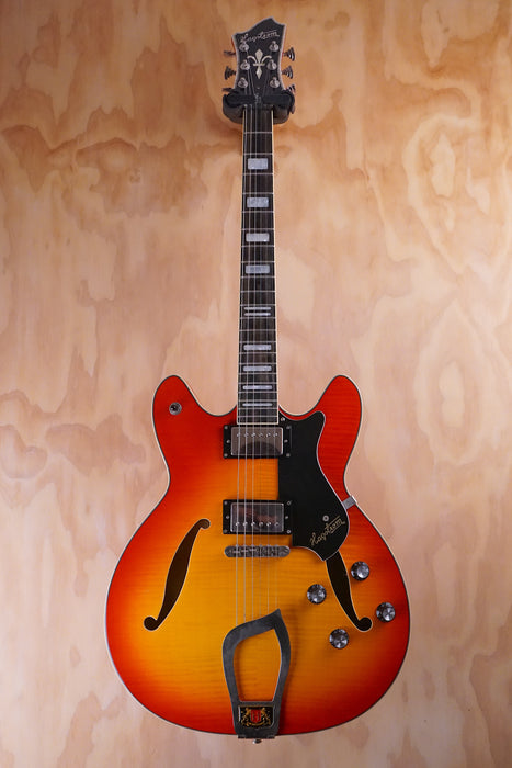 Hagstrom Viking Deluxe in Amber Sunburst Semi-hollow Guitar, (Used) - Fair Deal Music
