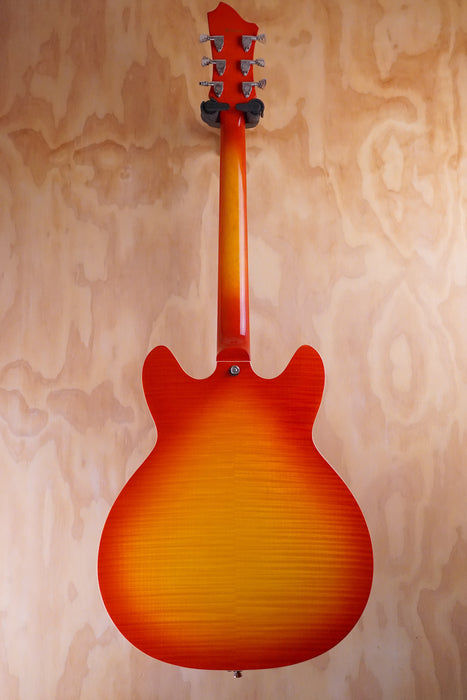 Hagstrom Viking Deluxe in Amber Sunburst Semi-hollow Guitar, (Used) - Fair Deal Music