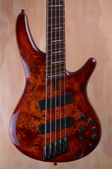 Ibanez SRMS805 in Brown Topaz Burst Bass Guitar, (Used) - Fair Deal Music