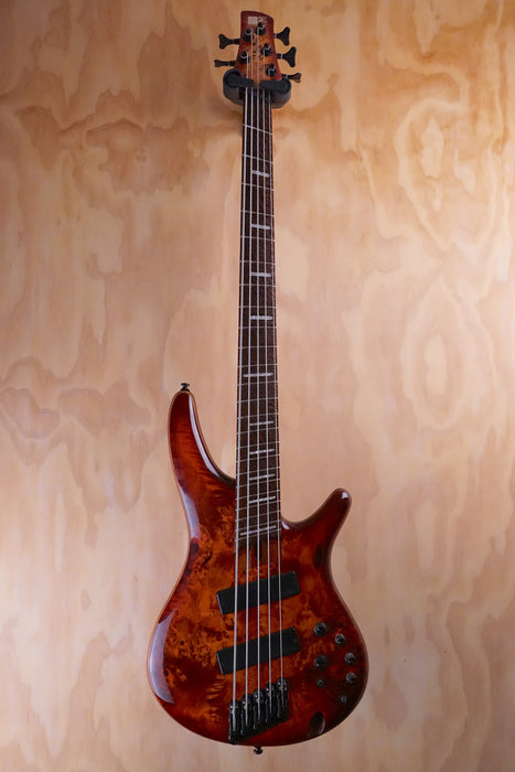 Ibanez SRMS805 in Brown Topaz Burst Bass Guitar, (Used) - Fair Deal Music