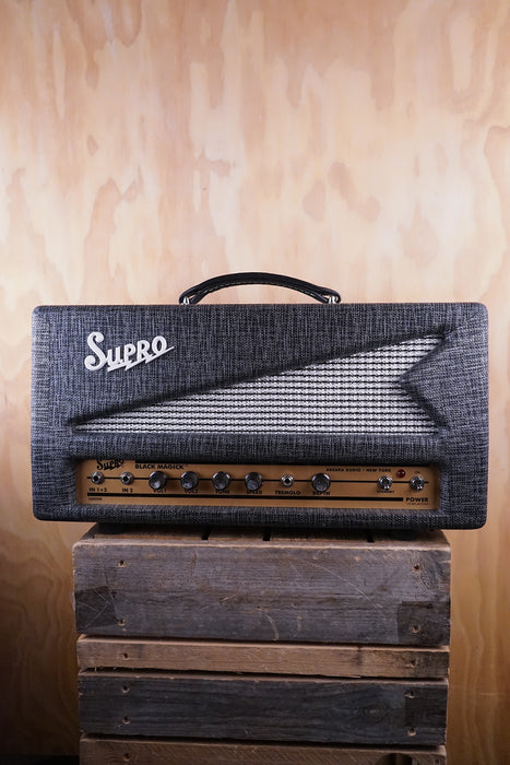 Supro Black Magick head with two matching 1x12 Black Magick cabinets Guitar Amplifiers, (Used) - Fair Deal Music