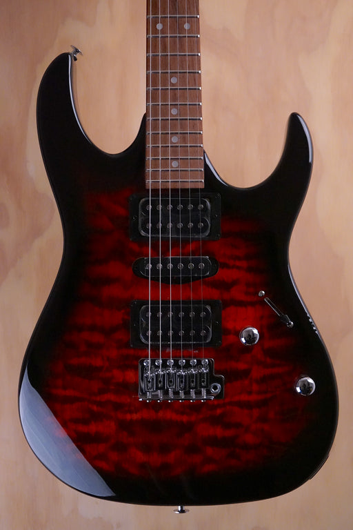 Ibanez GRX70QA-TRB Transparent Red Burst Electric Guitar, Ex Display - Fair Deal Music