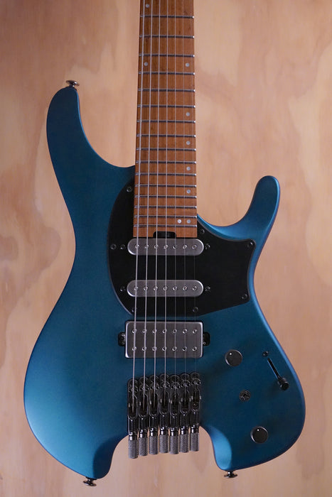 Ibanez Q547 Headless 7-String Electric Guitar in Blue Chameleon Metallic Matte Electric Guitar, (Used, Comm) - Fair Deal Music