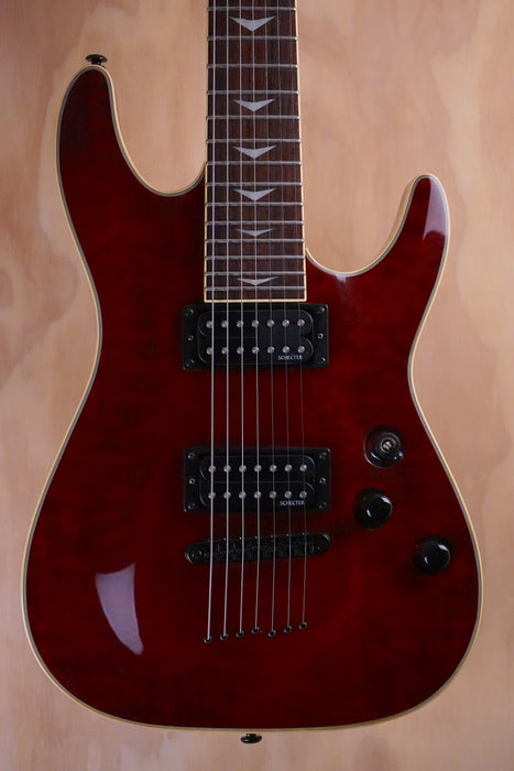 Schecter Omen Extreme 7 in Black Cherry Electric Guitar, (Used, Comm) - Fair Deal Music