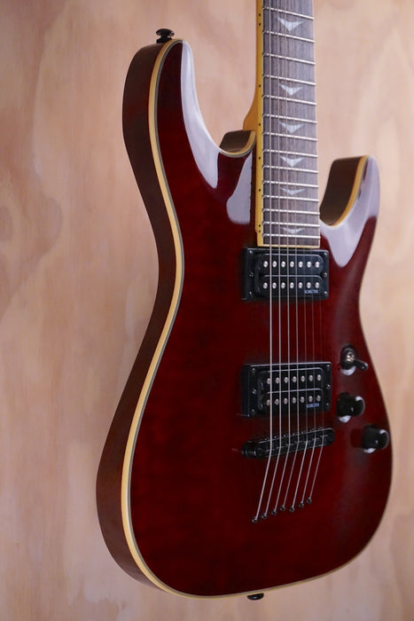 Schecter Omen Extreme 7 in Black Cherry Electric Guitar, (Used, Comm) - Fair Deal Music