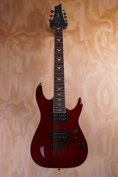 Schecter Omen Extreme 7 in Black Cherry Electric Guitar, (Used, Comm) - Fair Deal Music