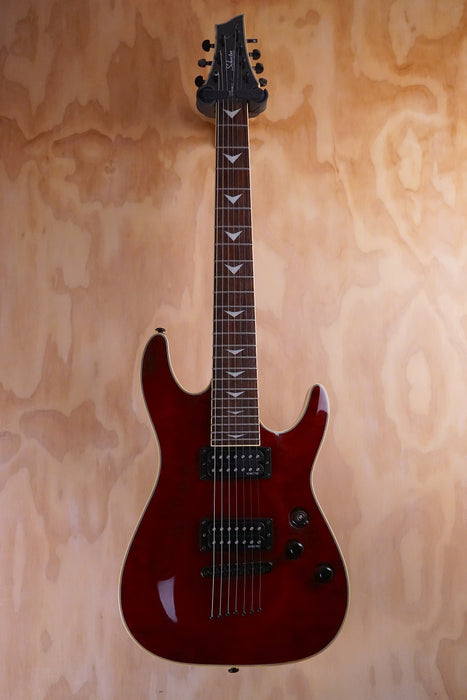 Schecter Omen Extreme 7 in Black Cherry Electric Guitar, (Used, Comm) - Fair Deal Music