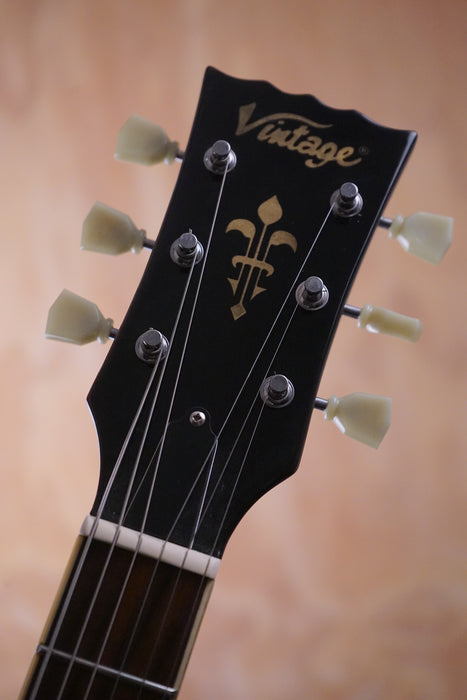 Vintage V100 Midge Ure Signature in Gold Top Electric Guitar, (Used) - Fair Deal Music