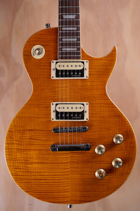 Vintage V100AFD ReIssued in Flamed Amber Electric Guitar, (Used)