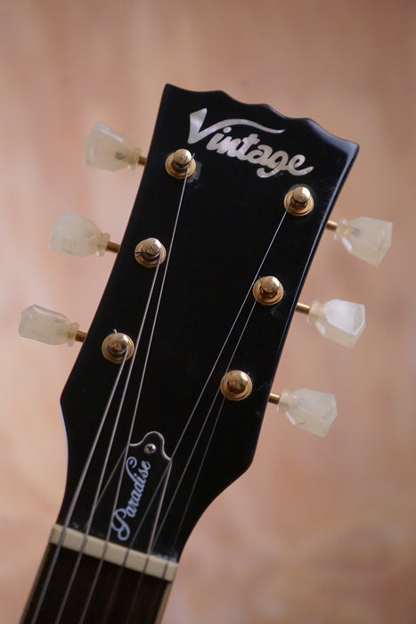 Vintage V100AFD ReIssued in Flamed Amber Electric Guitar, (Used)